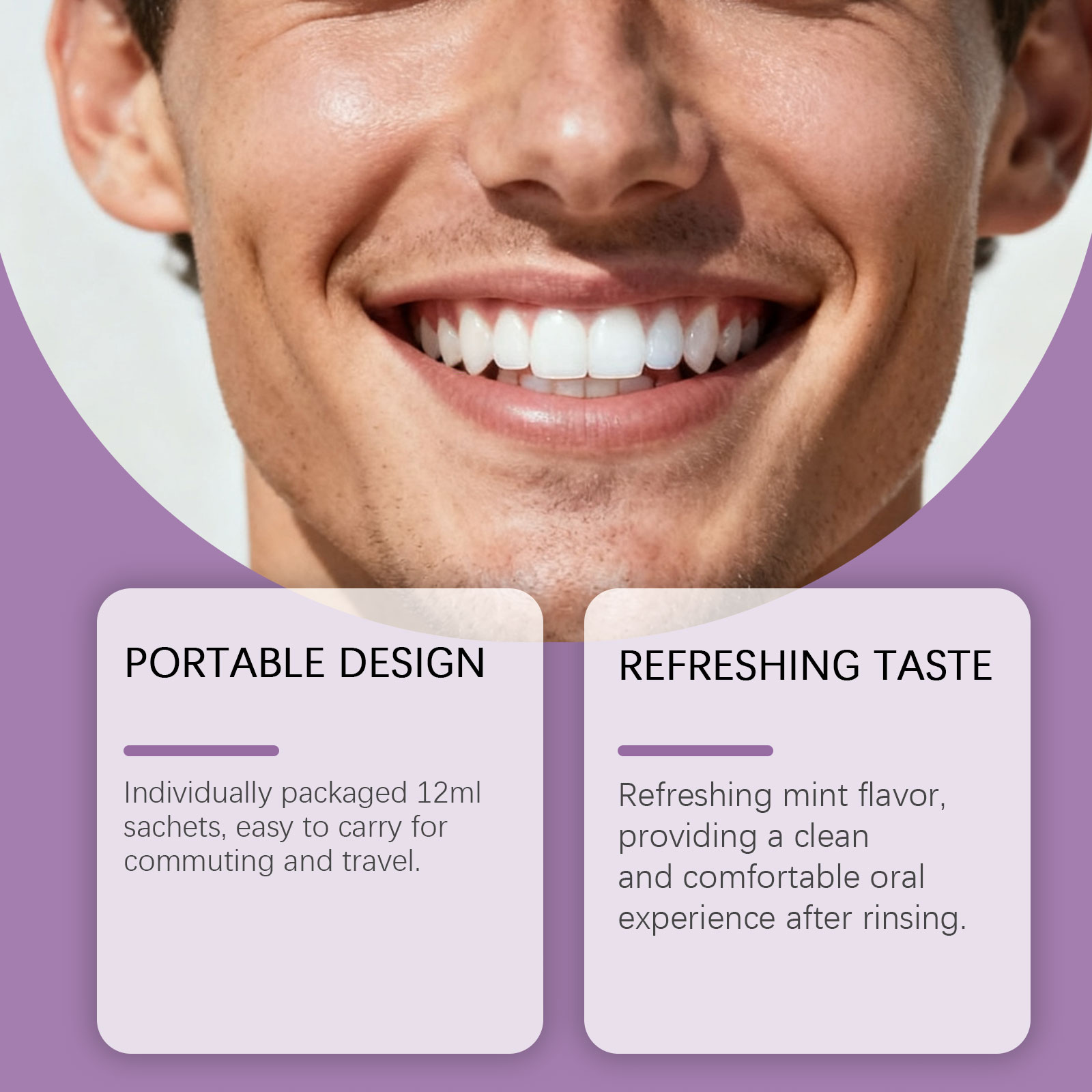น้ำยาบ้วนปากสีม่วงสำหรับฟอกสีฟ - Teeth Whitening Mouthwash บทวิจารณ์และราคา